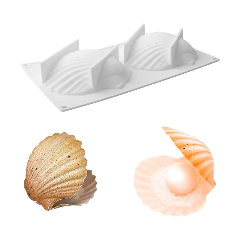 Meibum Marine Theme Silicone Cake Molds – Shell & Pearl Design, Food-Grade Baking & Cake Decorating Tools