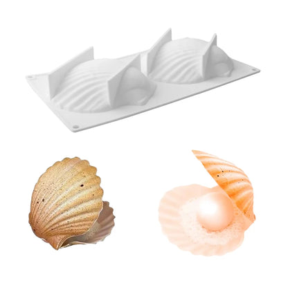 Meibum Marine Theme Silicone Cake Molds – Shell & Pearl Design, Food-Grade Baking & Cake Decorating Tools