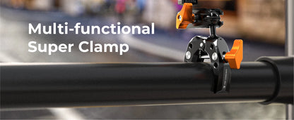 K&F Concept Multi-Functional Super Clamp with Double 360° Ball Head Magic Arm for GoPro, Insta360, DJI Osmo Action Camera, and Phone