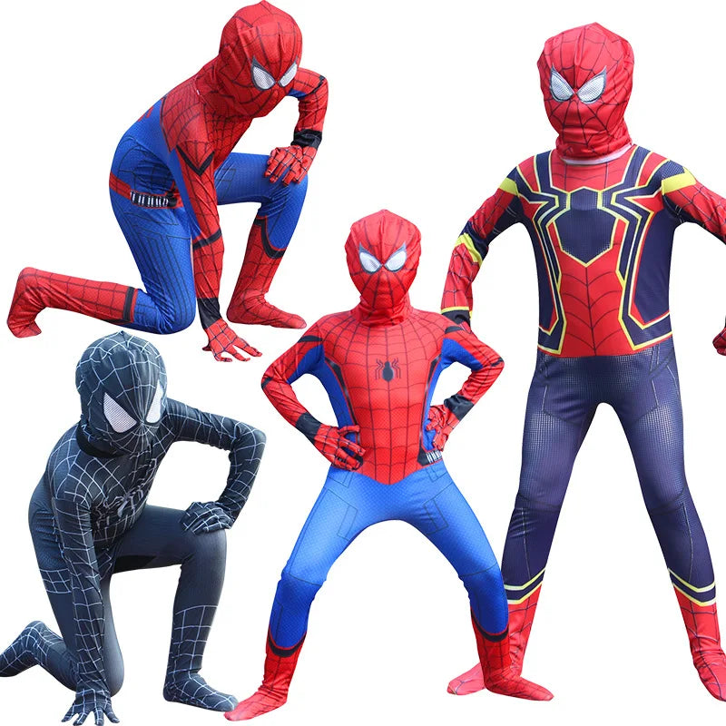 Men's Amazing Spiderman Cosplay Costume – Miles Morales Superhero Zentai Bodysuit Jumpsuit for Boys, Girls, Halloween & Christmas