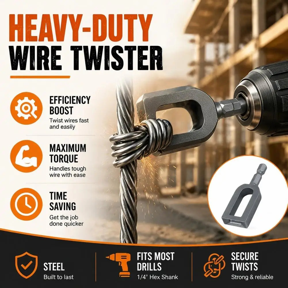 Drill Wire Twister Tool - Fence Wire Tying Sleeve for 9 & 11 Gauge Wire Electric Drill Chuck