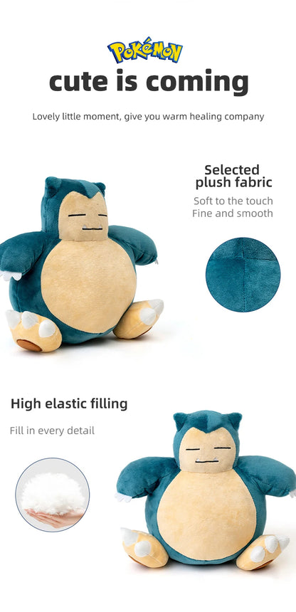 Pokemon Kawaii Snorlax Plush Toy – Cute Stuffed Doll & Throw Pillow, Birthday Gift for Kids, Boys & Home Decor