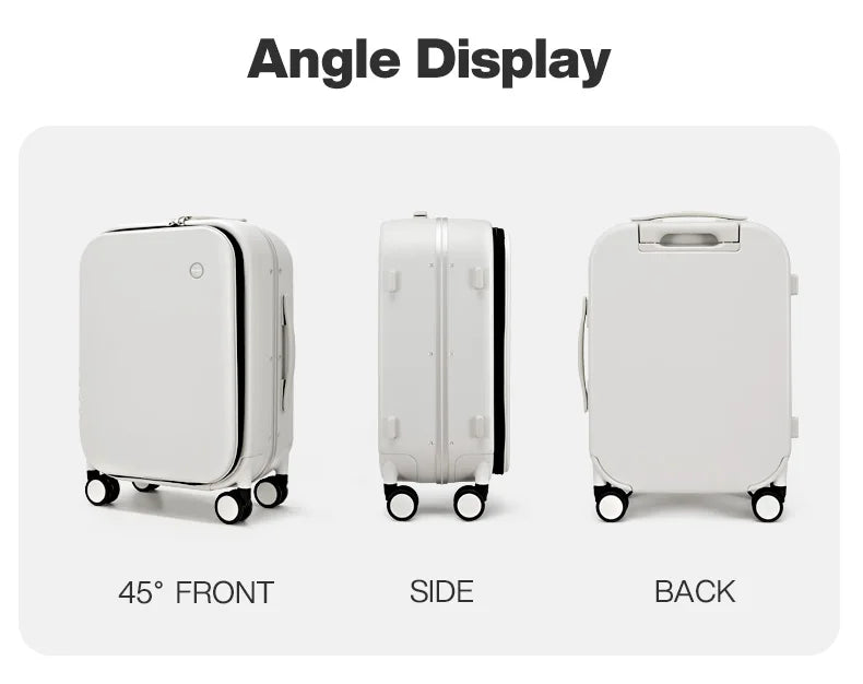 Mixi PC Aluminum Frame Suitcase — Front-Opening Rolling Travel Luggage, 20", 24" & 26" Carry-On M9291