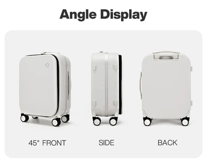 Mixi PC Aluminum Frame Suitcase — Front-Opening Rolling Travel Luggage, 20", 24" & 26" Carry-On M9291
