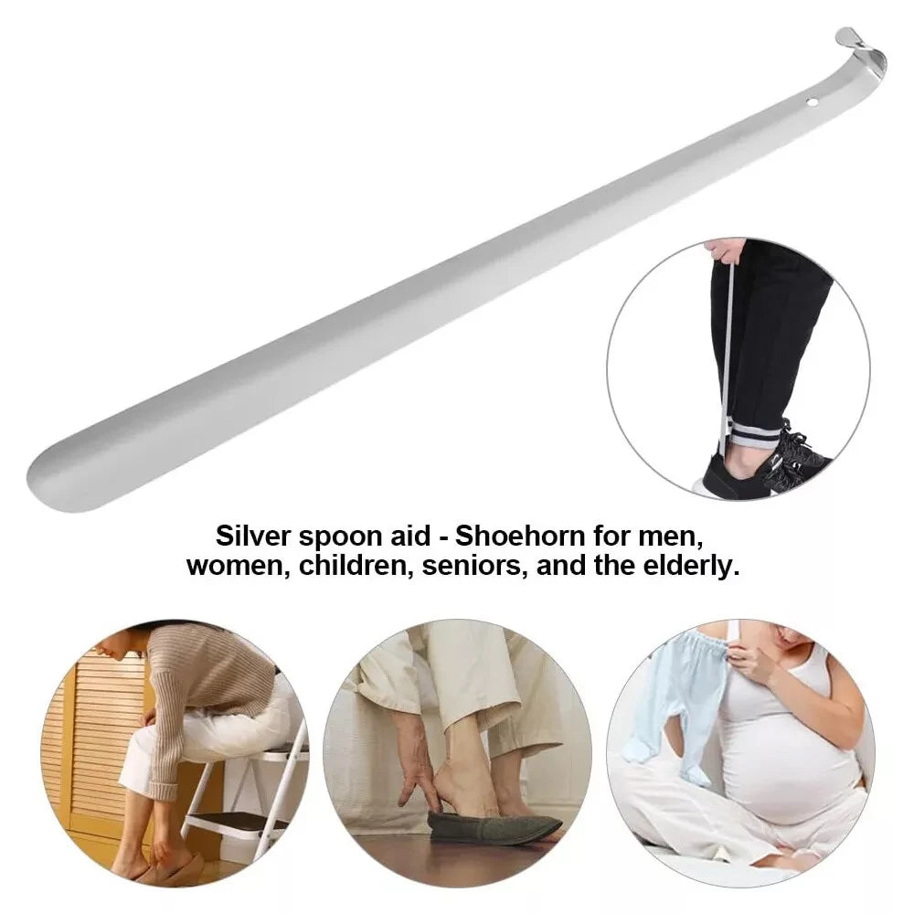 Professional 42/52cm Stainless Steel Shoehorn – Easy-Handle Metal Shoe Extractor and Lazy Shoe Helper Accessory