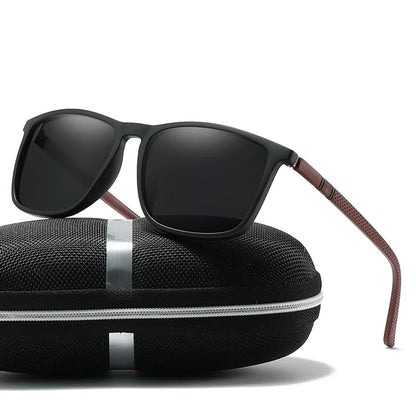 Polarized Sports Sunglasses for Men – Lightweight Comfortable Square UV400 Eyewear with Original Case