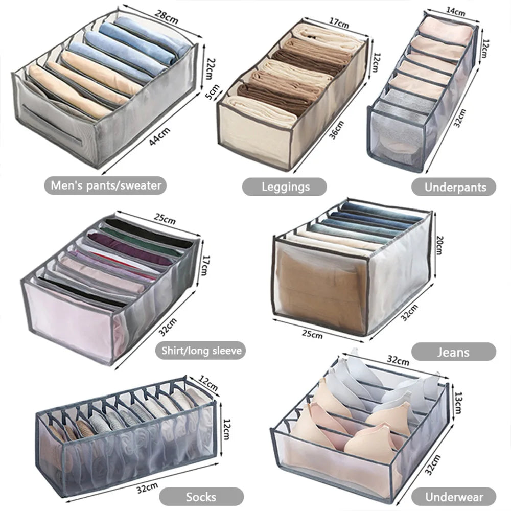Jeans & Clothing Storage Box – Closet Organizer Drawer System for Pants, Cabinet, and Clothing Organization