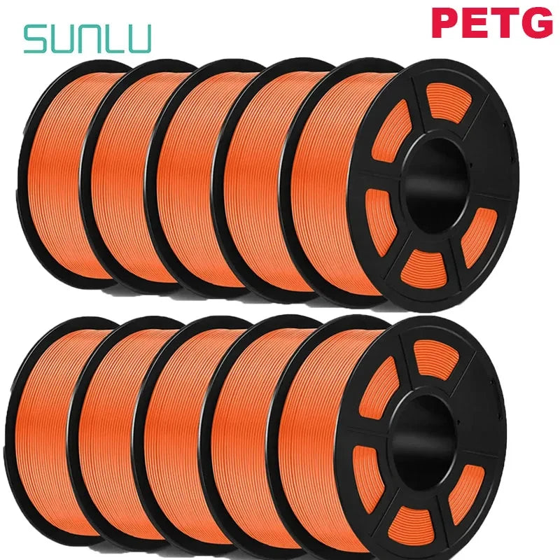 SUNLU PLA/PETG/PLA+ 3D Printer Filament Bundle – 10 Rolls 1KG Each, 1.75mm Neatly Wound Filament for 3D Printing (EU/US)