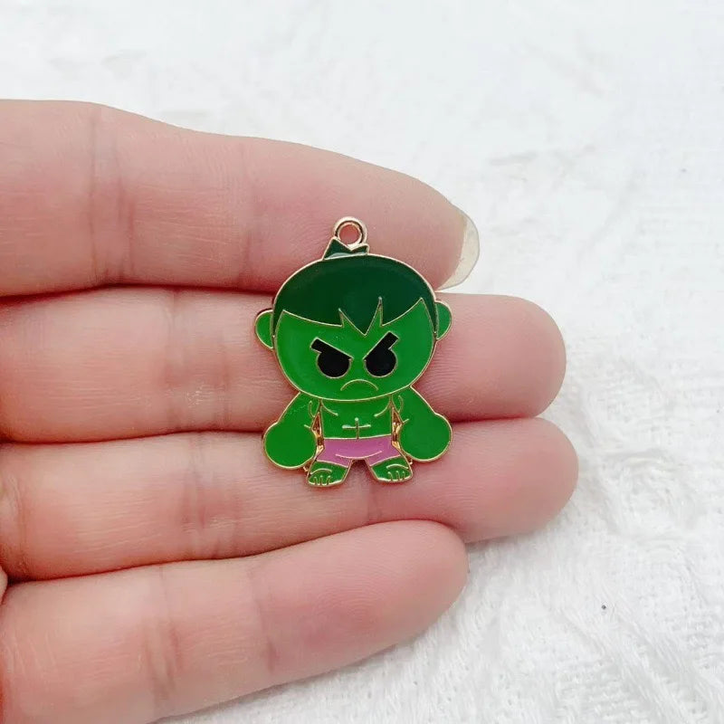 10-Piece Cartoon Alloy Pendant Set - Oil Drop Charms for DIY Earrings, Jewelry Making, and Keychain Accessories