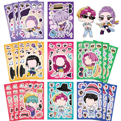 MINISO Kpop Demon Hunter Stickers — 8/32 Sheets Huntrix Scrapbook, Phone, Notebook Decoration & Party Favors Gift