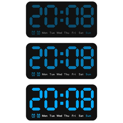 Voice Control Large Digital Wall Clock – LED Display with Temperature, Date, Week, DST, Snooze, Dual Alarm, 12/24H, Wall-Mounted or Table Use