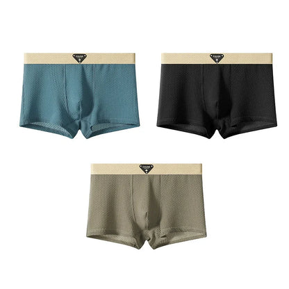 Men’s Ice Silk Boxer Shorts – Breathable Satin-Like Mesh Summer Underwear, Skin-Friendly Comfort Fit (1–3 Pack)