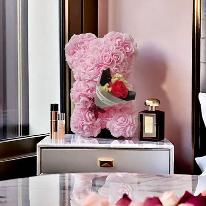 Foam Rose Teddy Bear Bouquet – Ideal Gift for Weddings, Mother’s Day, Teachers, Nurses & Celebrations