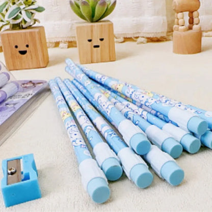 12pcs Sanrio Cinnamoroll & Kuromi Cute Cartoon HB Pencils - Writing & Drawing Stationery Box Set with 12 Pencils & 1 Pencil Roller
