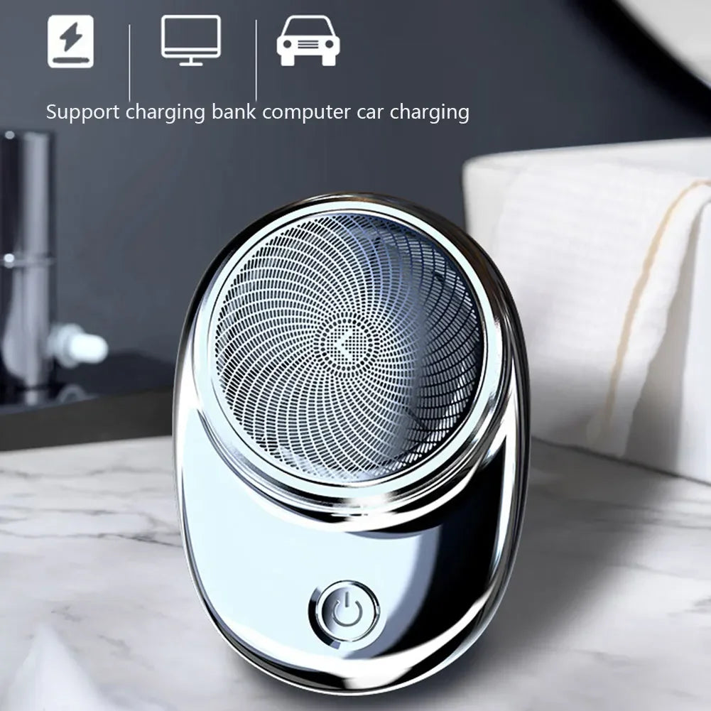Pocket-Sized Electric Travel Shaver for Men – Rechargeable Cordless Beard & Face Razor, Washable Portable Painless Trimmer Knife Grooming Tool