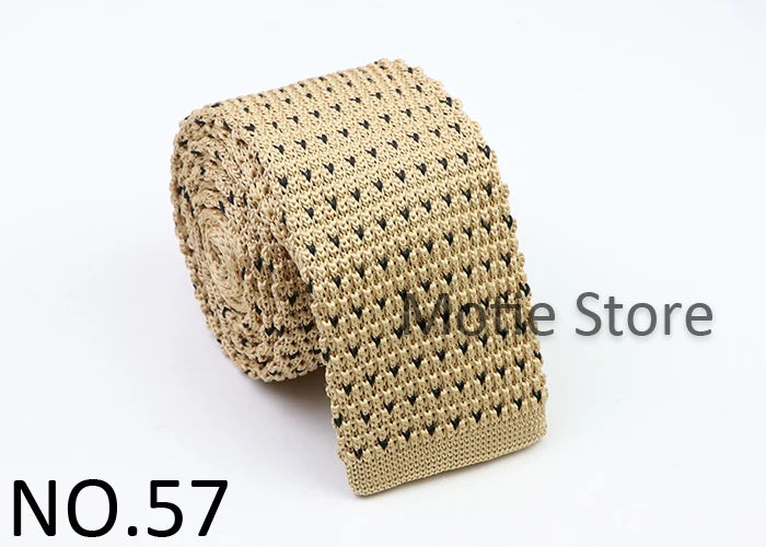 Classic Knit Neck Tie for Men — 6cm Plaid & Dots Casual Business Wedding Tie