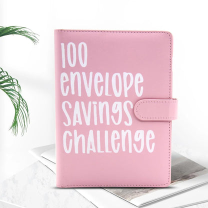 100 Day Couple's Challenge Journal – PU Leather Loose-Leaf Savings Book with Magnetic Buckle, Save & Make Money Notebook