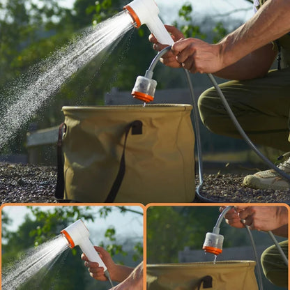 Portable Electric Outdoor Shower – 2500mAh USB Rechargeable Waterproof Showerhead for Camping & Car Wash