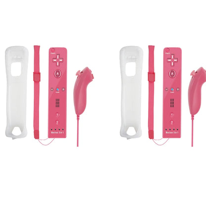 2-in-1 Nintendo Wii Controller Set — Wireless Motion Plus Gamepad with Silicone Case