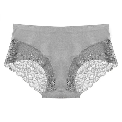 TrowBridge 3PCS Women’s Lace Panties Set — Sexy Silk Satin Underwear, Soft Cozy Big-Size Lingerie Briefs