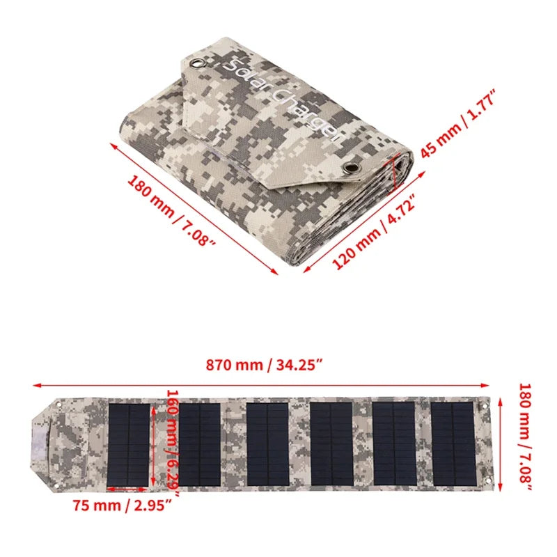 60W 80W 100W Foldable Solar Panel — 5V USB Portable Waterproof Charger for Phone, Camping & Power Bank