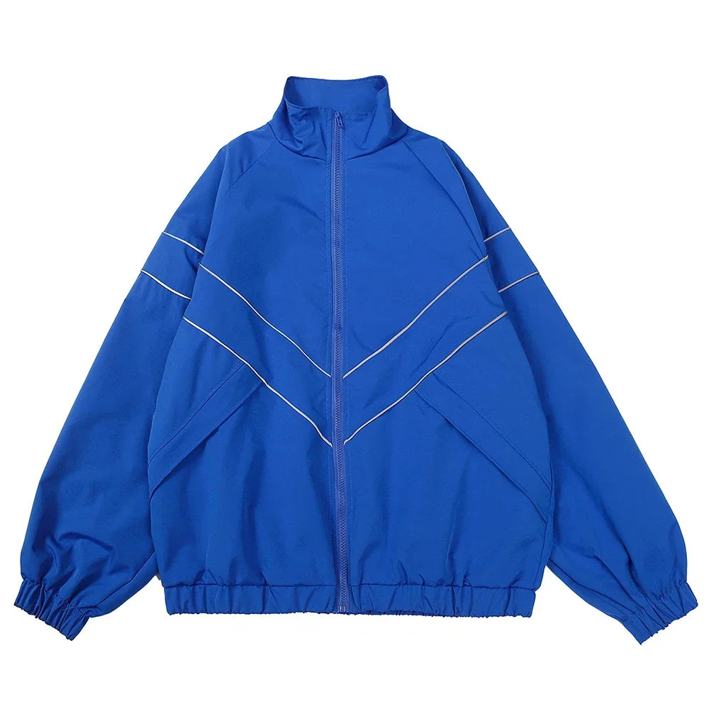 Hip Hop Varsity Jacket for Men - High Street Patchwork Color Block Windbreaker Spring Autumn College Coat