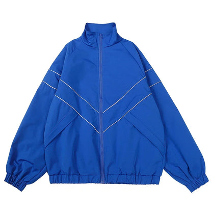Hip Hop Varsity Jacket for Men - High Street Patchwork Color Block Windbreaker Spring Autumn College Coat