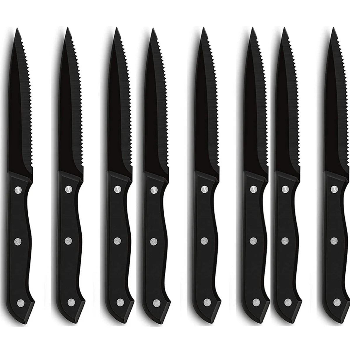 1/4/6/8/12-Pc Steak Knife Set – Full Tang Serrated Stainless Steel Knives for Beef, Bread & Restaurant Table Dinner Use