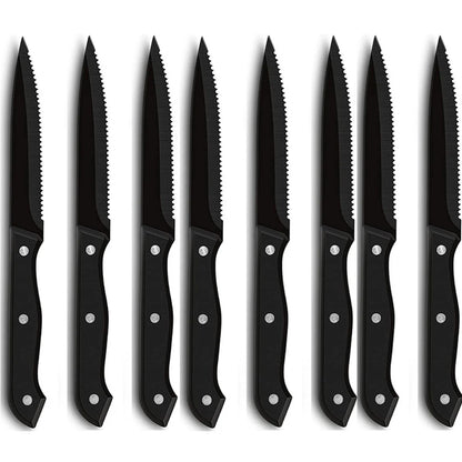 1/4/6/8/12-Pc Steak Knife Set – Full Tang Serrated Stainless Steel Knives for Beef, Bread & Restaurant Table Dinner Use