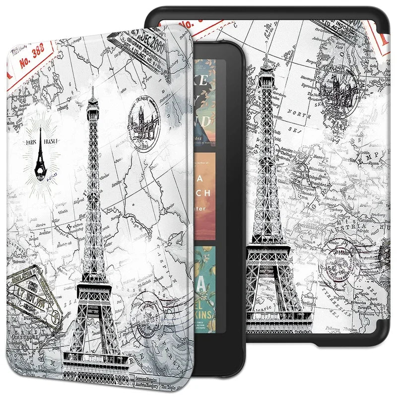 Leather Auto Sleep Case for Kindle Colorsoft Signature Edition (1st Gen, 7") & Paperwhite 12th Gen Protective Cover Funda