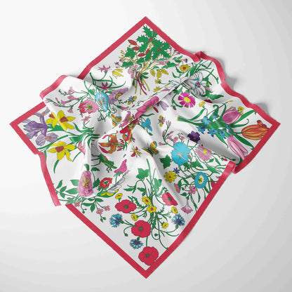70x70cm Chiffon Square Scarf - 2025 Printed Foulard Neck & Hair Fashion Accessory for Women