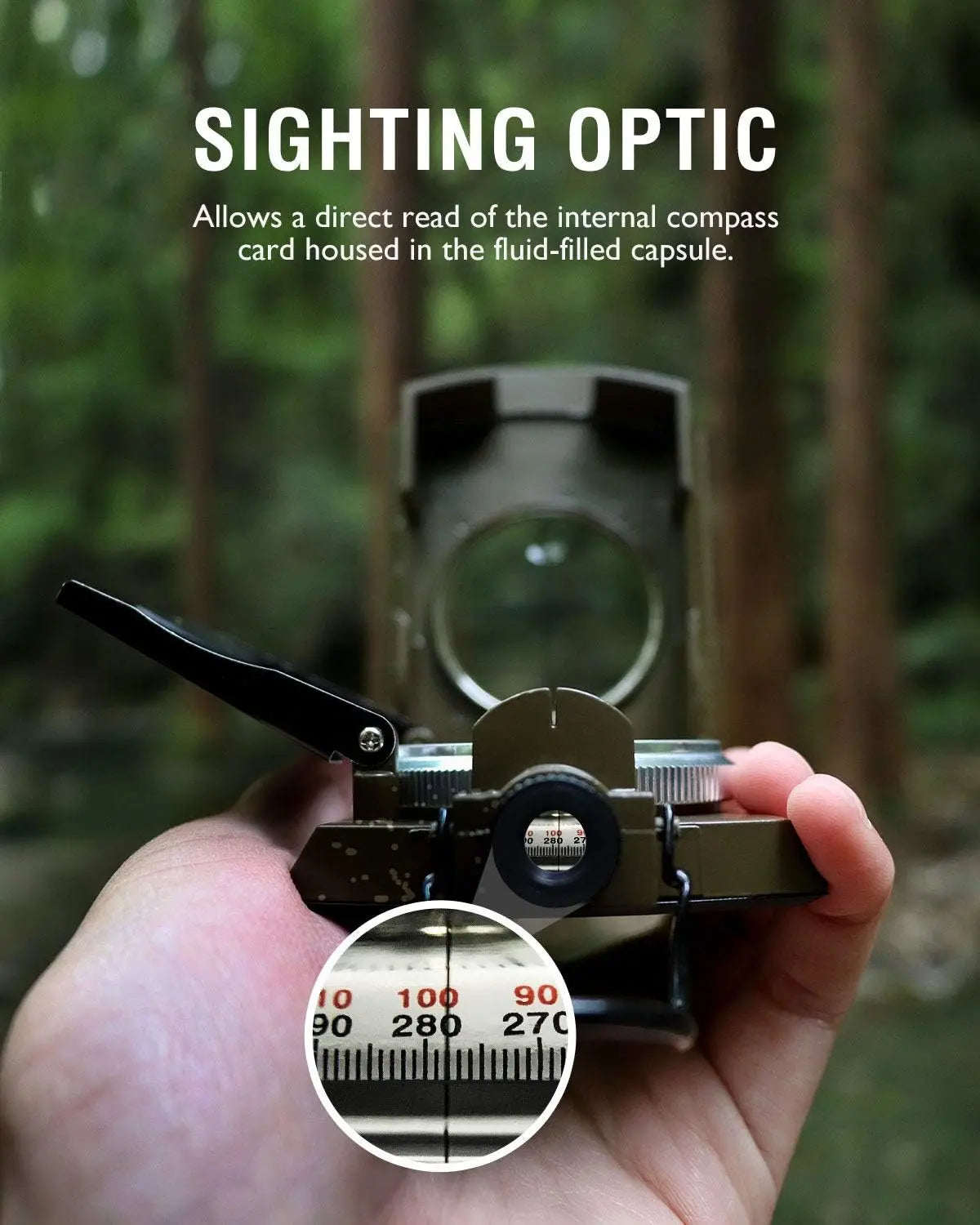 Multifunctional High-Precision Military Compass — Waterproof Metal Outdoor Survival Camping Compass with Fluorescent & Geological Features