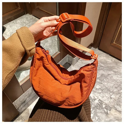 Casual Nylon Hobo Crossbody Bag for Women – Shoulder, Half Moon, Tote Travel Shopper & Purses