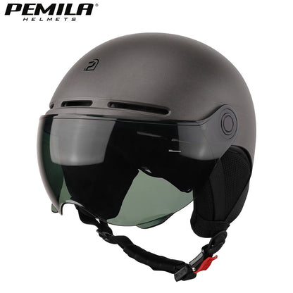 PEMILA Full Edge Wrap Cycling Helmet – MTB & Road Bike Helmet with Goggles, Ear Protection, for E-Bike & Bicycle