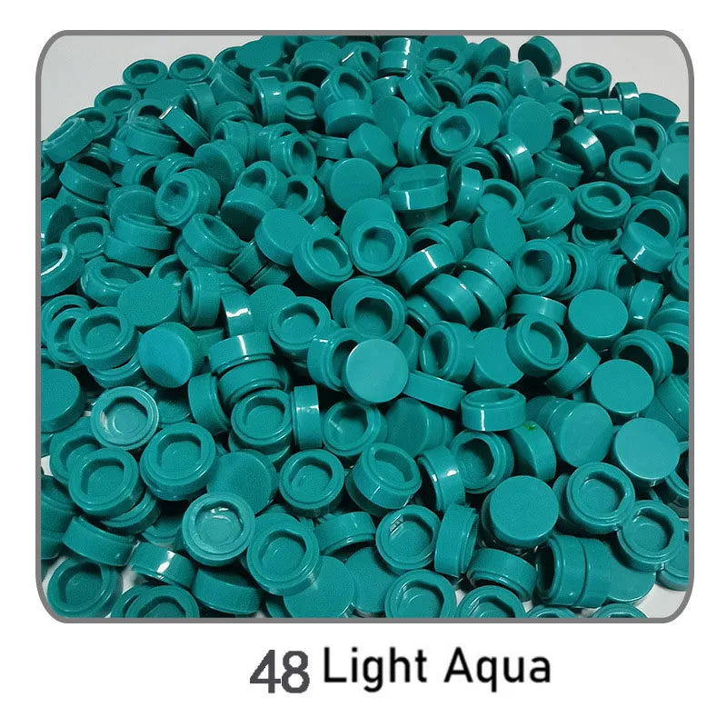 1000Pcs 1x1 Round Building Blocks Set - 52 Color DIY Creative Educational Bricks Compatible with 98138 Toy Kits for Kids