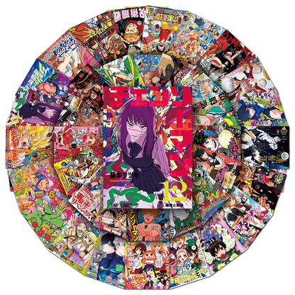 Anime Sticker Pack - One Piece Jujutsu Kaisen Dragon Ball Cartoon Decals for Kids DIY Car Wall Laptop Decoration