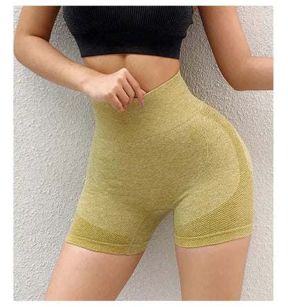 Women’s Sexy Booty Push-Up Sport Yoga Shorts — Seamless Spandex High Waist Running & Cycling Fitness Leggings