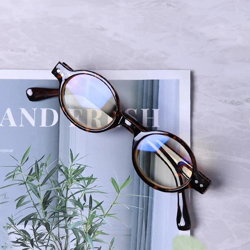 May Flower 2024 Slim Round Reading Glasses – Blue Light Blocking Eyewear for Men & Women +1.5