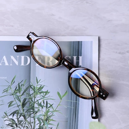 May Flower 2024 Slim Round Reading Glasses – Blue Light Blocking Eyewear for Men & Women +1.5