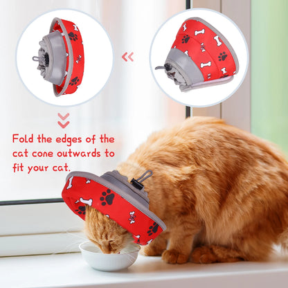 Soft Cat Recovery Collar – Adjustable Protective Elizabethan Cone for Post-Surgery Comfort, Lightweight Pet Collar