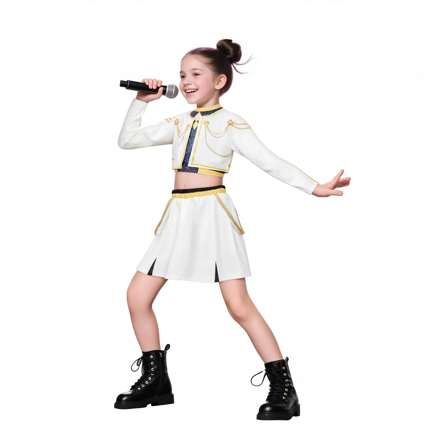 Girls Zoey Rumi Cosplay Costume – Kids Mira Outfit for Stage Performance, Halloween & Animated Movie Dress-Up