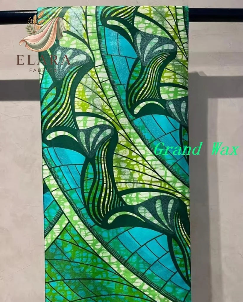 African Golden Glitter Wax Fabric - Soft Cotton Ankara Batik Print Material for Uniforms