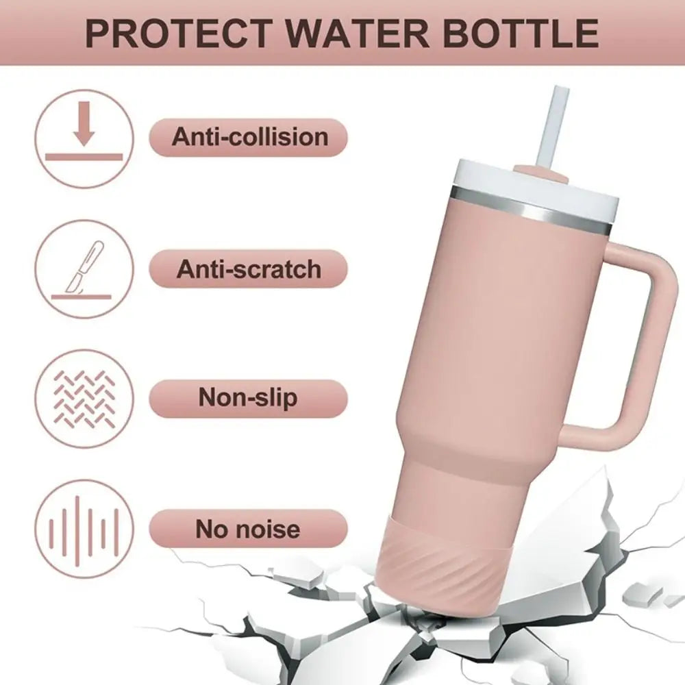 7.5cm Anti-Slip Silicone Bottle Bottom Sleeve - Spill-Proof Stopper Pad for Stanley Iceflow 40oz & Hydroflask 12-24oz