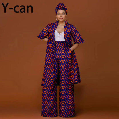 African Ankara 2-Piece Suit Set for Women - Traditional Print Jacket & Pants for Office, Business & Party Wear
