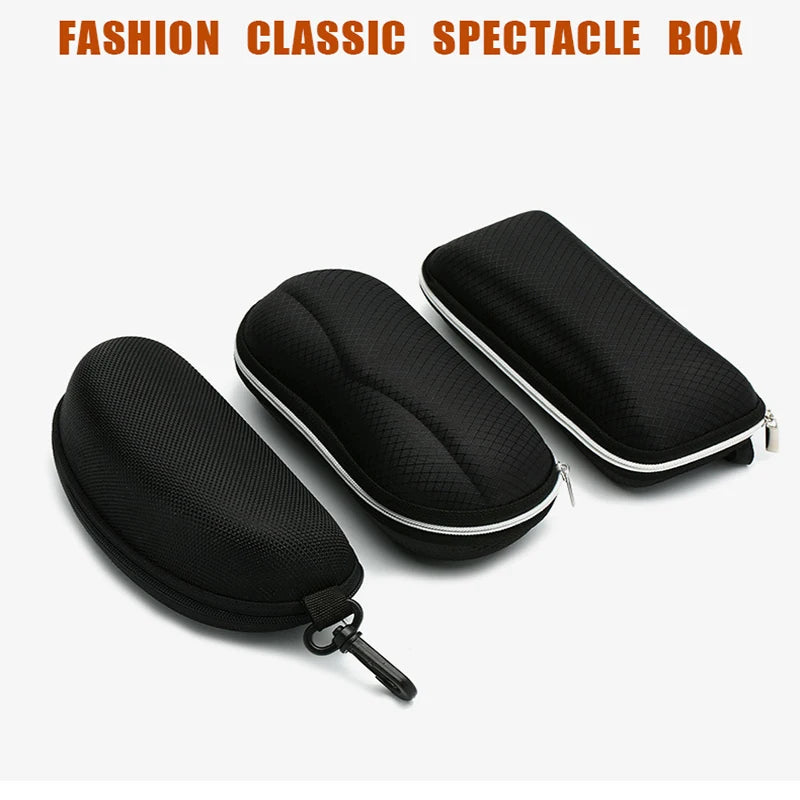 Portable Sunglasses & Eyewear Storage Case - Anti-Stress Black Eye Bag for Men's & Women's Glasses, Myopia and Flat Mirror Protection