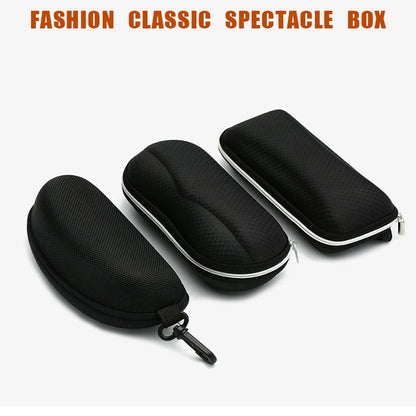 Portable Sunglasses & Eyewear Storage Case - Anti-Stress Black Eye Bag for Men's & Women's Glasses, Myopia and Flat Mirror Protection