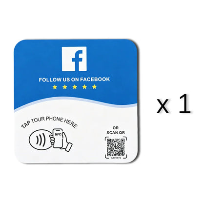 NTAG215 NFC Google Review Card - Programmable 13.56MHz Square Stand with Editable QR Code