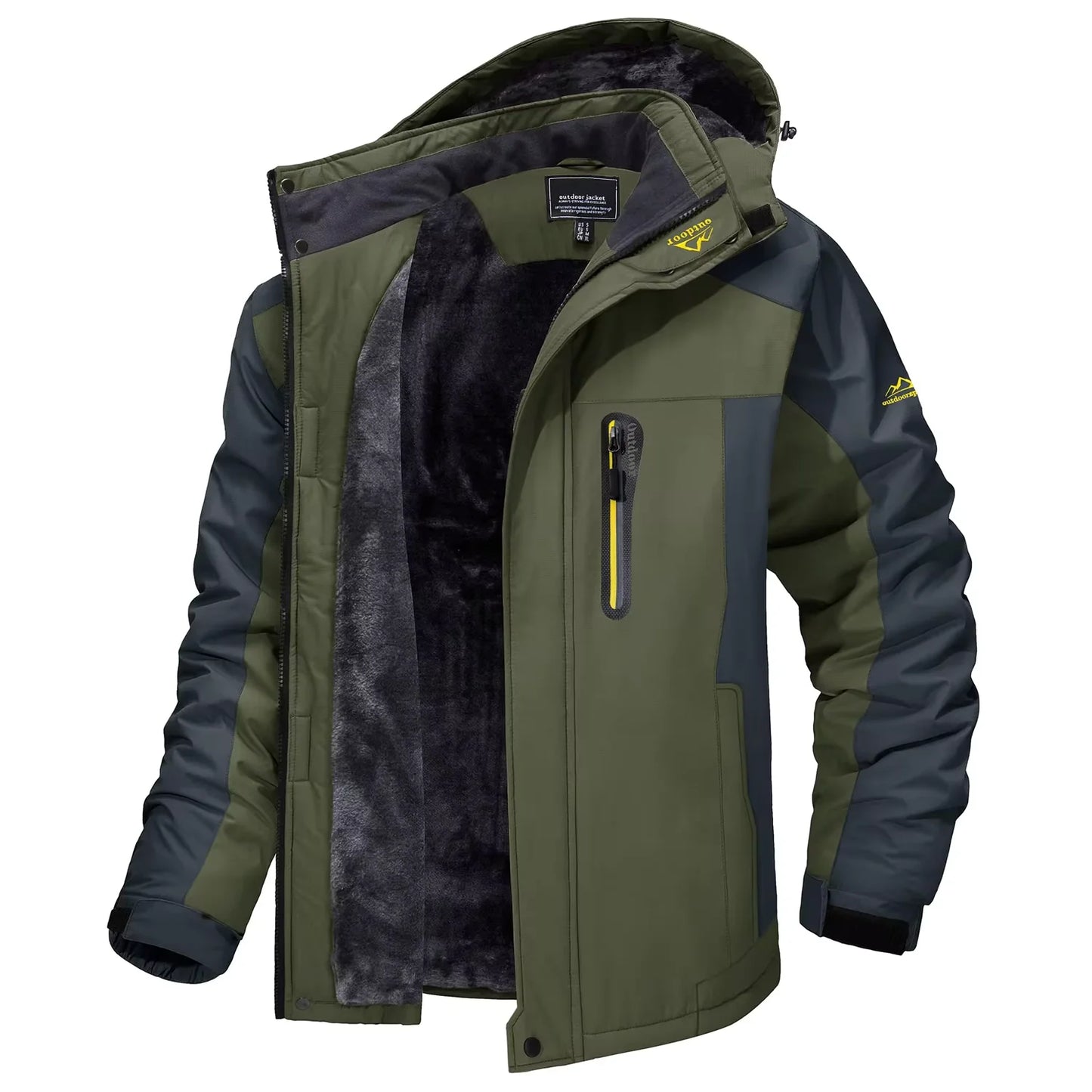 TACVASEN Winter Fleece Lined Parka - Waterproof Windproof Ski Snowboard Jacket with Removable Hood