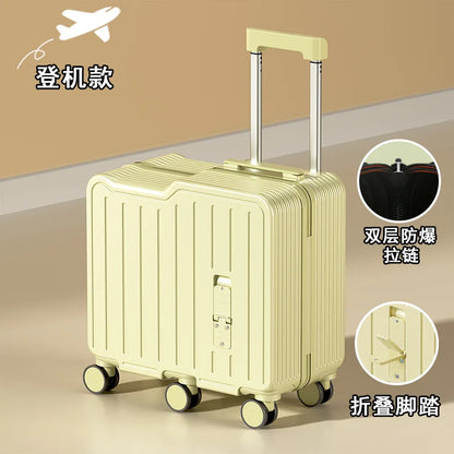2024 Kids Ride-On Luggage with Foot Pedal – 20-Inch Mini Travel Suitcase with 6 Wheels, Folding Design for Children