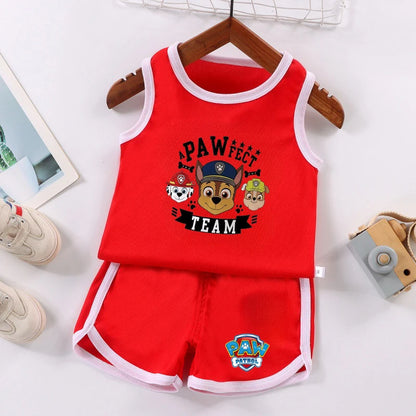 PAW Patrol Kids Soccer Jersey Set - Colorful Sleeveless Sportswear Training Outfit